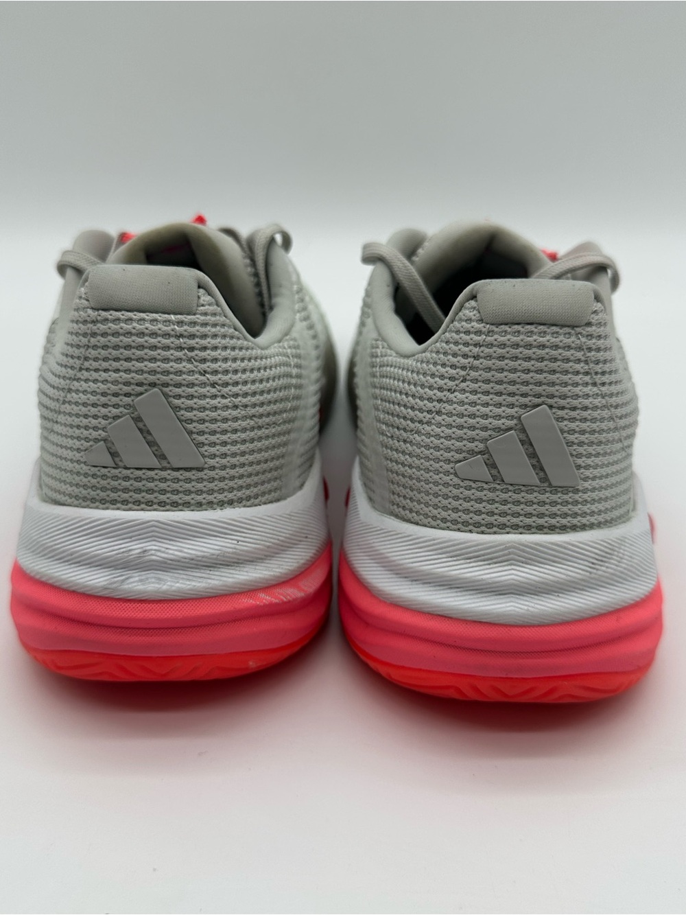 adidas Barricade Light Gray and Coral Court Shoes - Picture 4 of 10